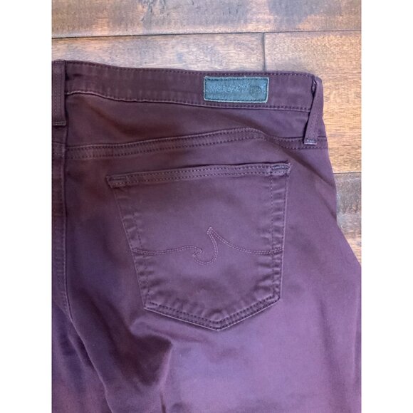 AG Adriano Goldschmied Maroon Stevie Ankle Slim Straight Leg Jeans Size 31 - Picture 5 of 5
